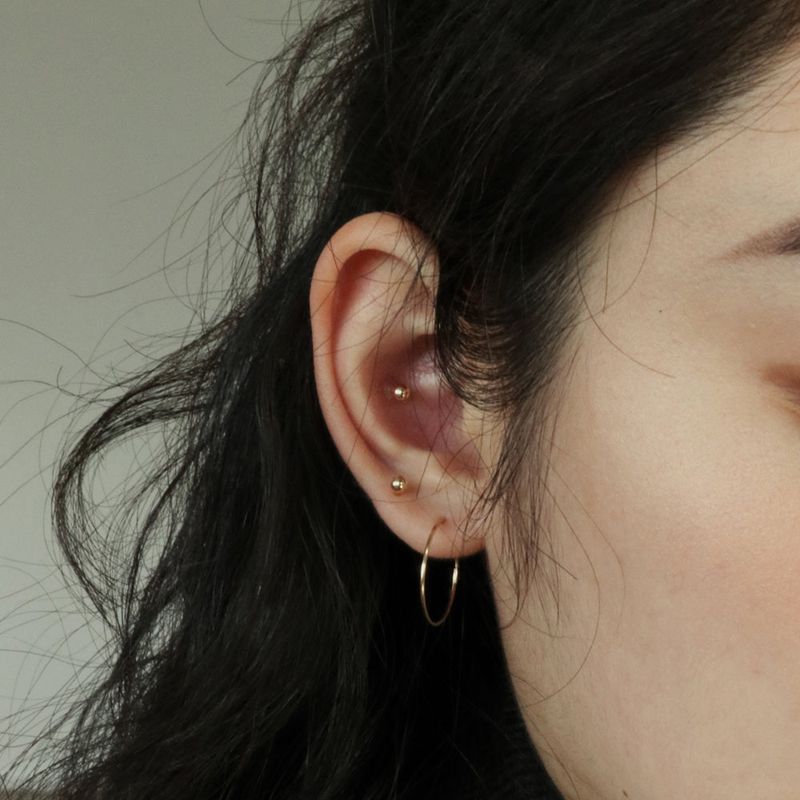 Less is more（レスイズモア）の「[single piercing] 14K GOLD BALL PIERCING (3mm)（Accessories）」