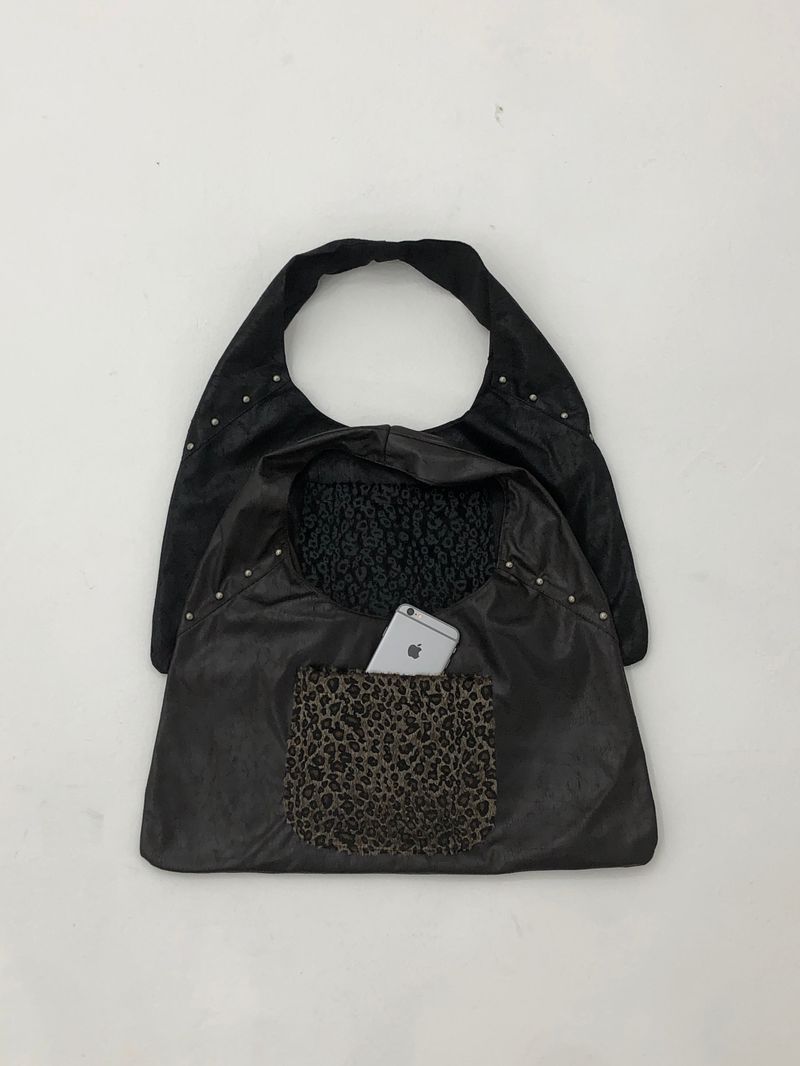 Vintage Pocket Leopard Fur Shoulder Bag