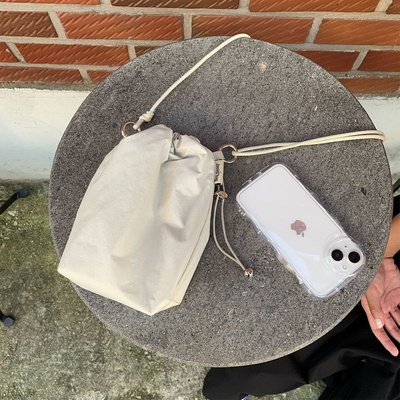 Glazed mini bag - BLACK / IVORY