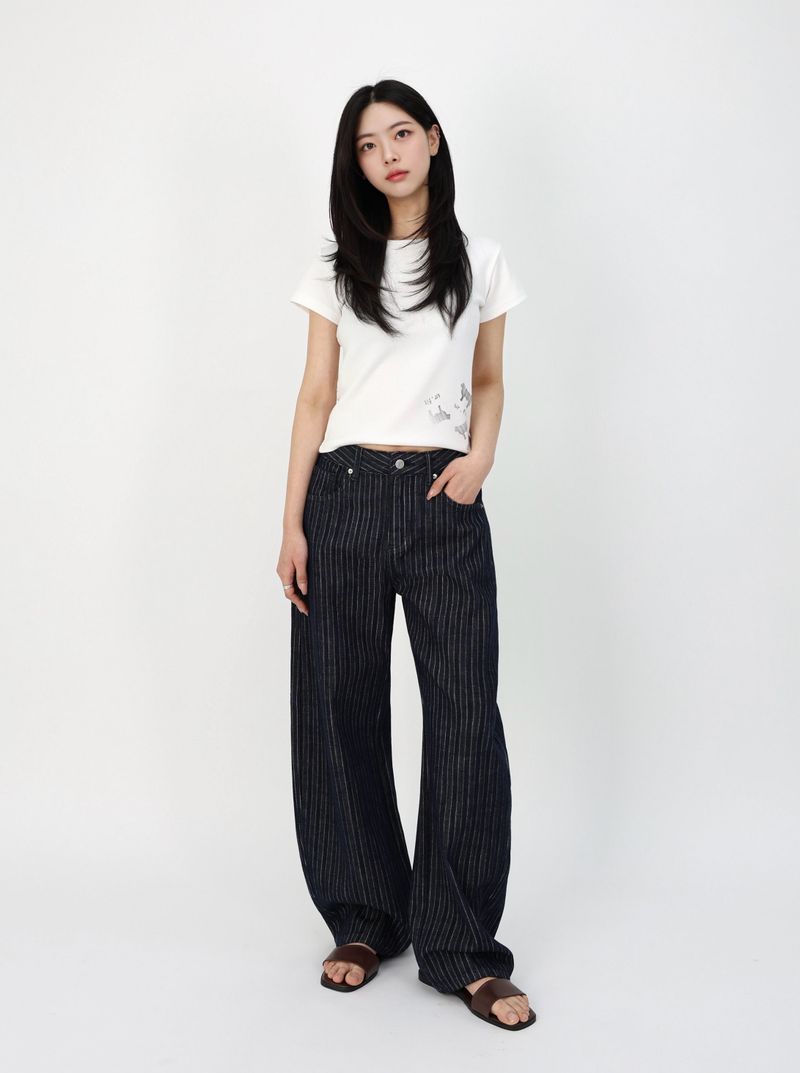 MOOD INDIGO PIN STRIPE CURVED DENIM code 26200