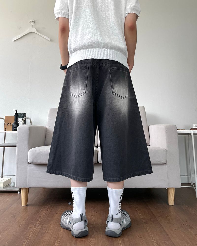 リーズウォッシングハーフデニムパンツ