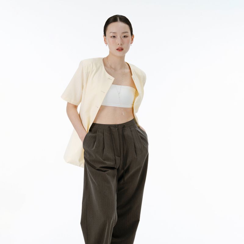 Soil stripe pants (charcoal)