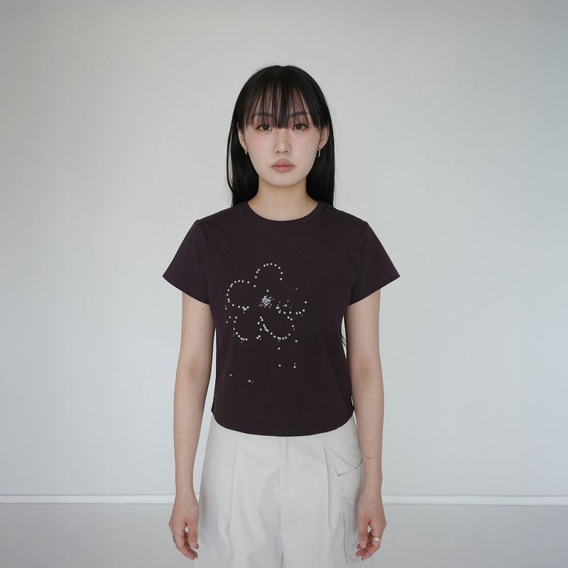 eseoe（イソイ）の「ドットドットTシャツ - ディープブラウン（トップス）」