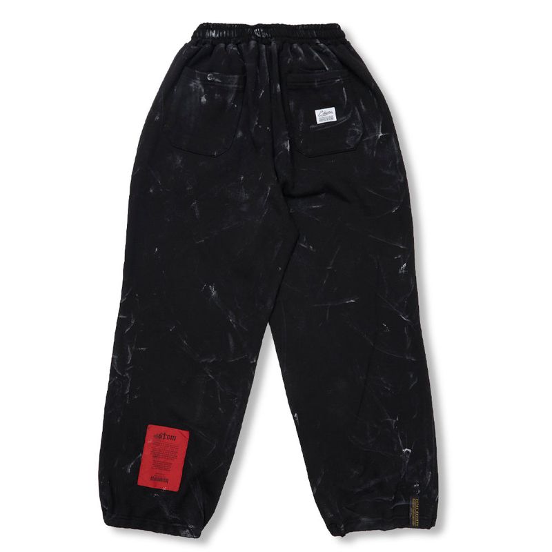 Dirty Washed Wide Jogger Pants Black / White