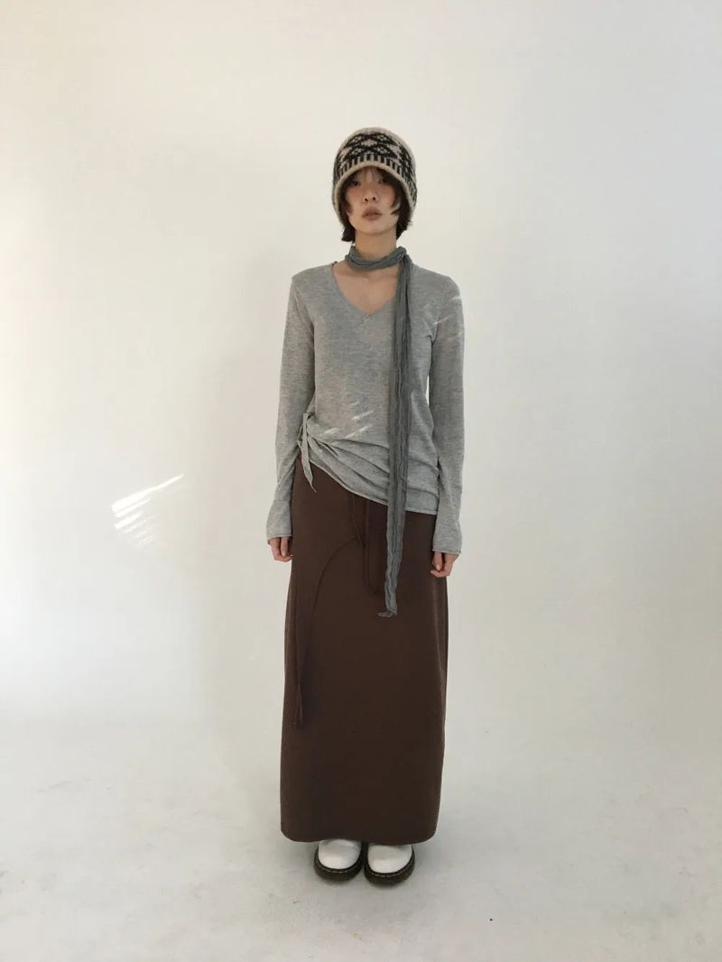 DUGGY（ダギー）の「リピサイドボタンニット+スカーフ(4color)（トップス）」