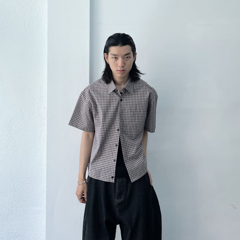 Relaxed Fine Check Shirt