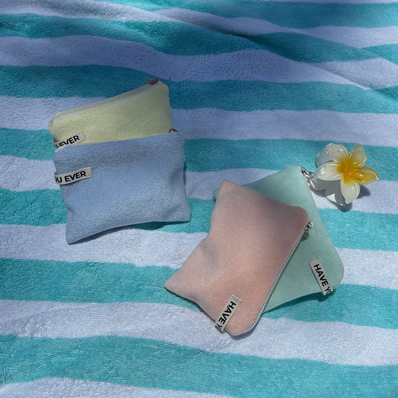Terry flat pouch - lemon , S size