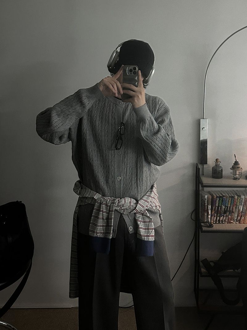 ASCLO Brio Crew Neck Cardigan (9color)
