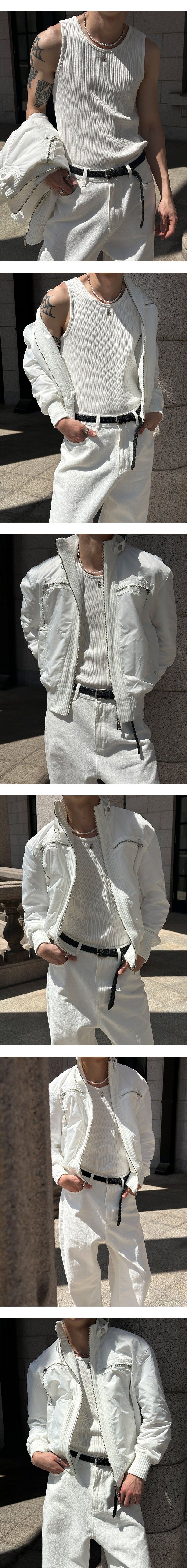 [S/S] High ribbed logo sleeveless(6color)