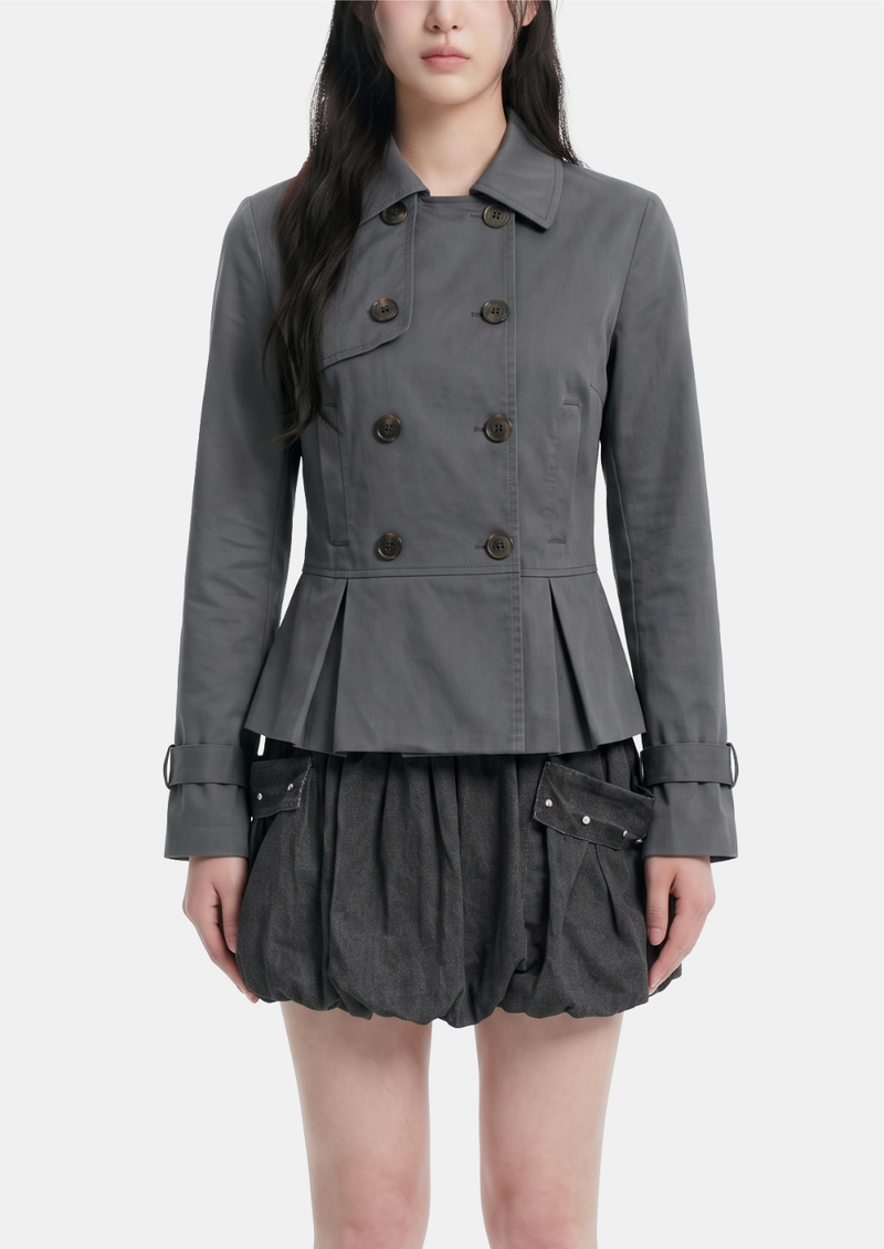 Hina Double Short Trench Coat
