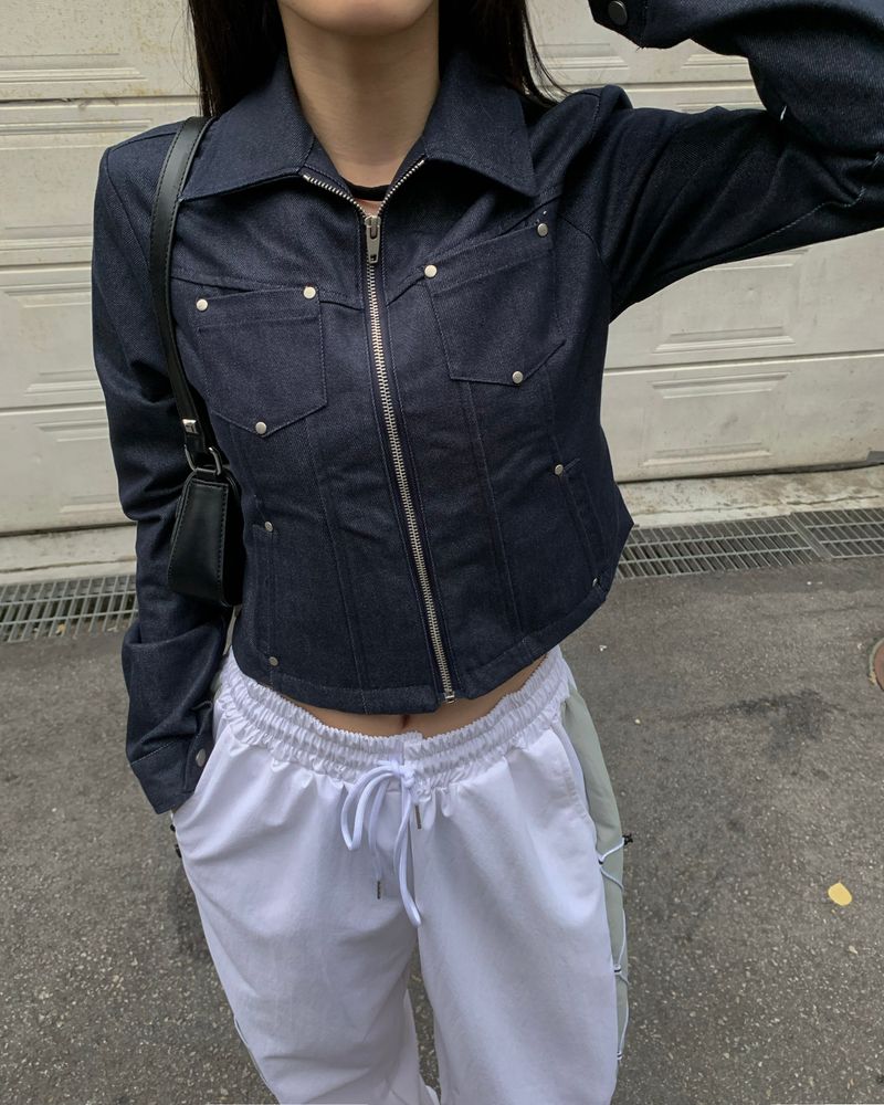 Denim rivet jacket