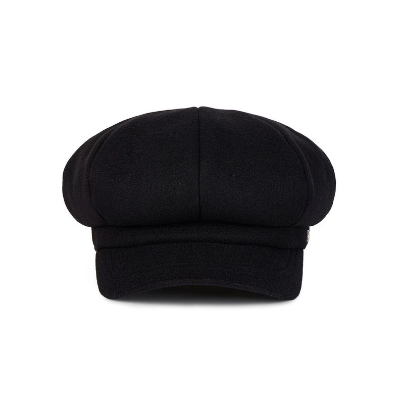VA Square Stud Wool Newsboy Cap / Black