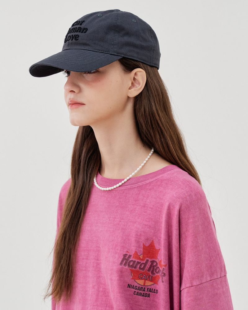 CAT HUMAN LOVE BALL CAP_CHARCOAL