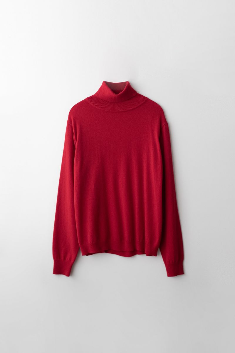Cashmere turtle neck knit (Red)