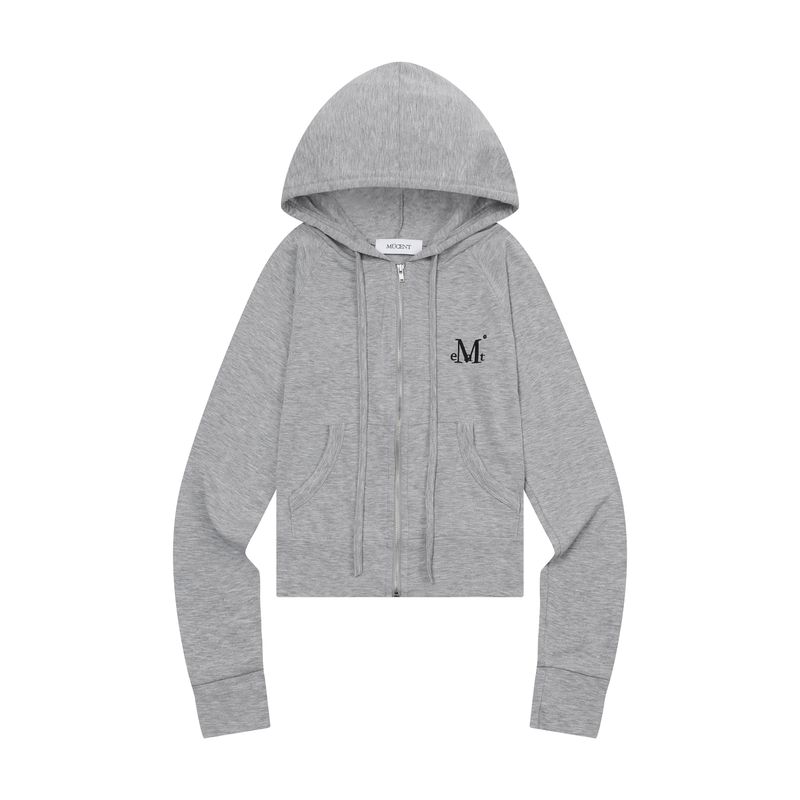 LIGHT UP CROP HOOD ZIP-UP (4Color)