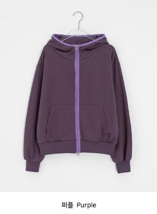 レルメブハイネックカラーフードジップアップ