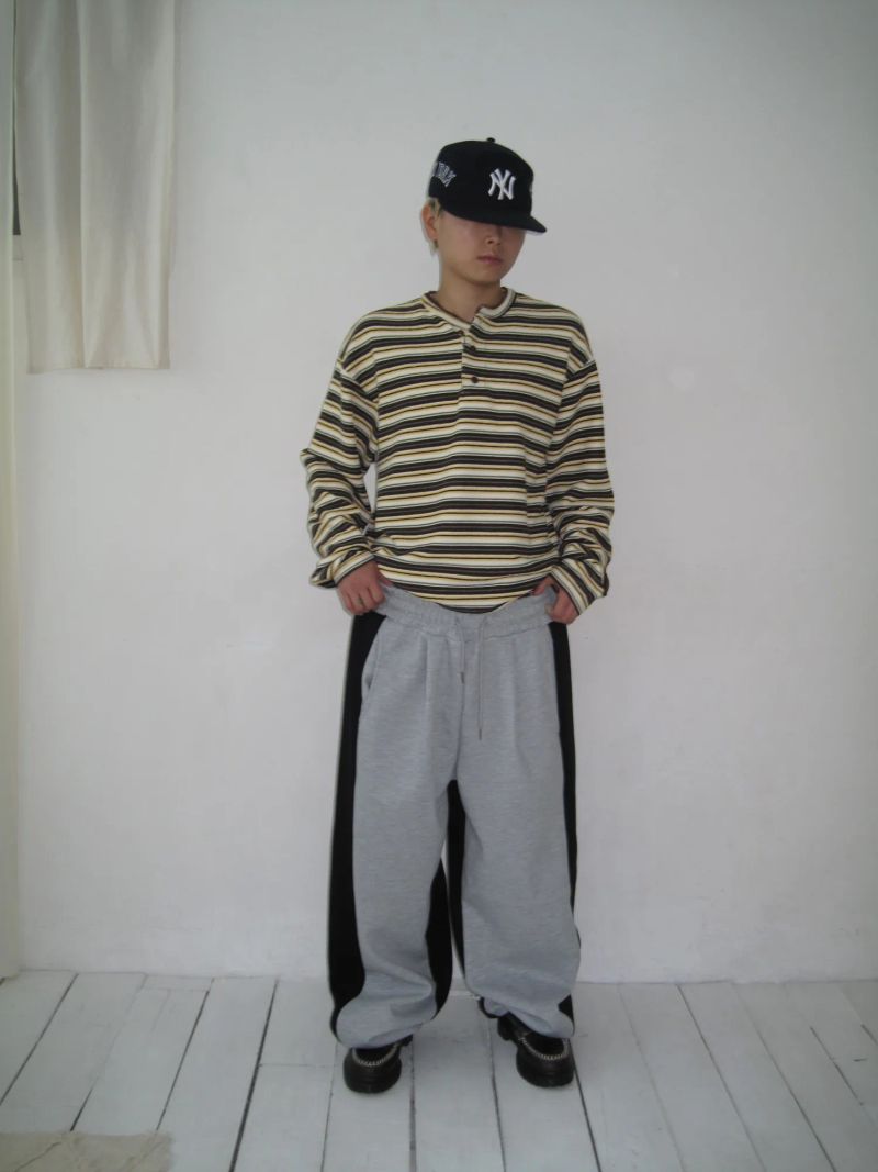 [UNISEX] 100 カラー ブロック スウェットパンツ (2 Colors)