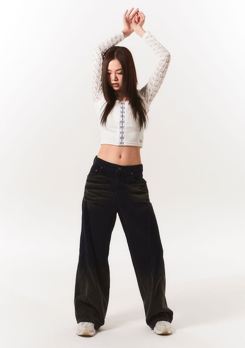 lace bolero hook top - ivory