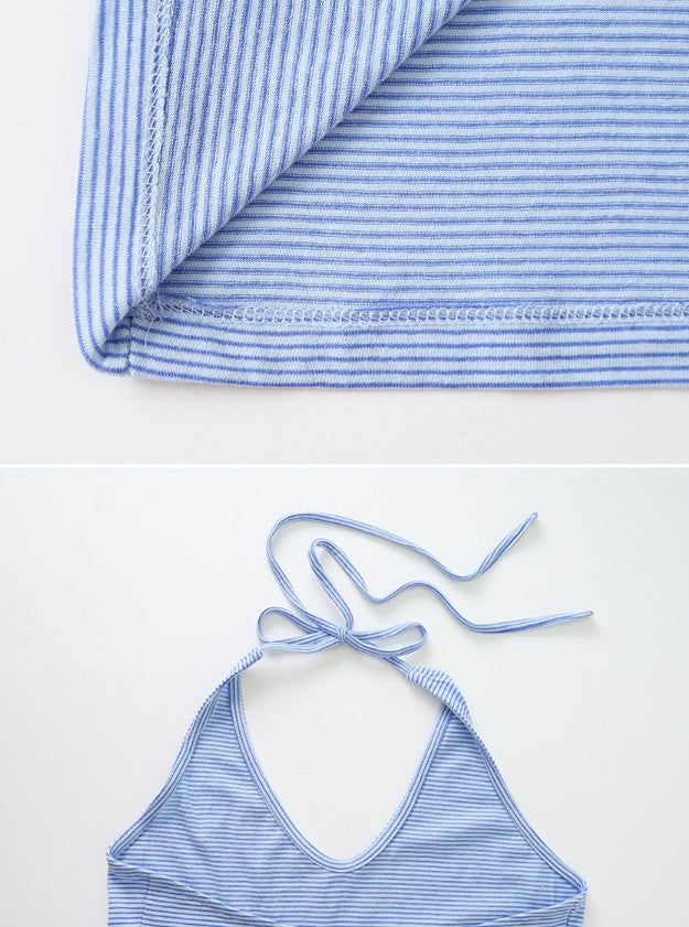 Border Halter Neck Sleeveless (3color)