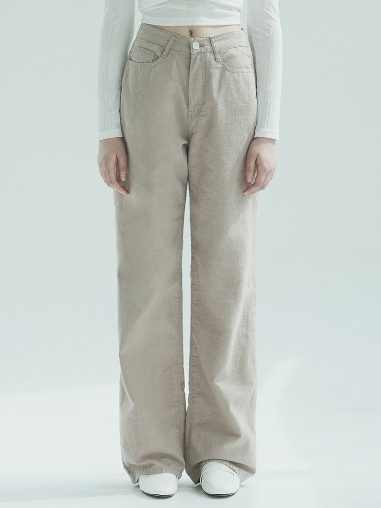 WAAR（ワル）の「W1010 LINEN WIDE PANTS_BEIGE（Pants）」