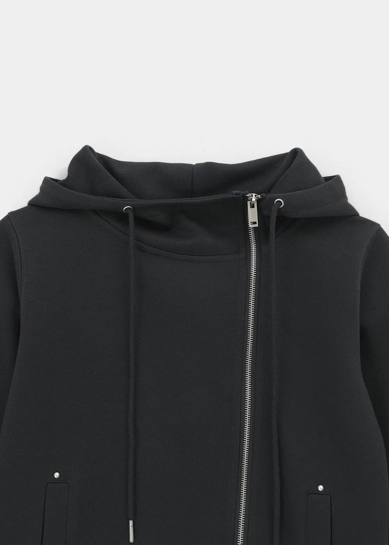 [MADE] Saniang Asymmetrical Rivet Zip-up Hoodie