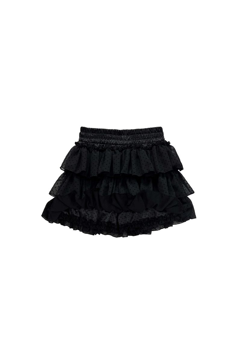 MINI HEART CANCAN SKIRT PANTS / BLACK