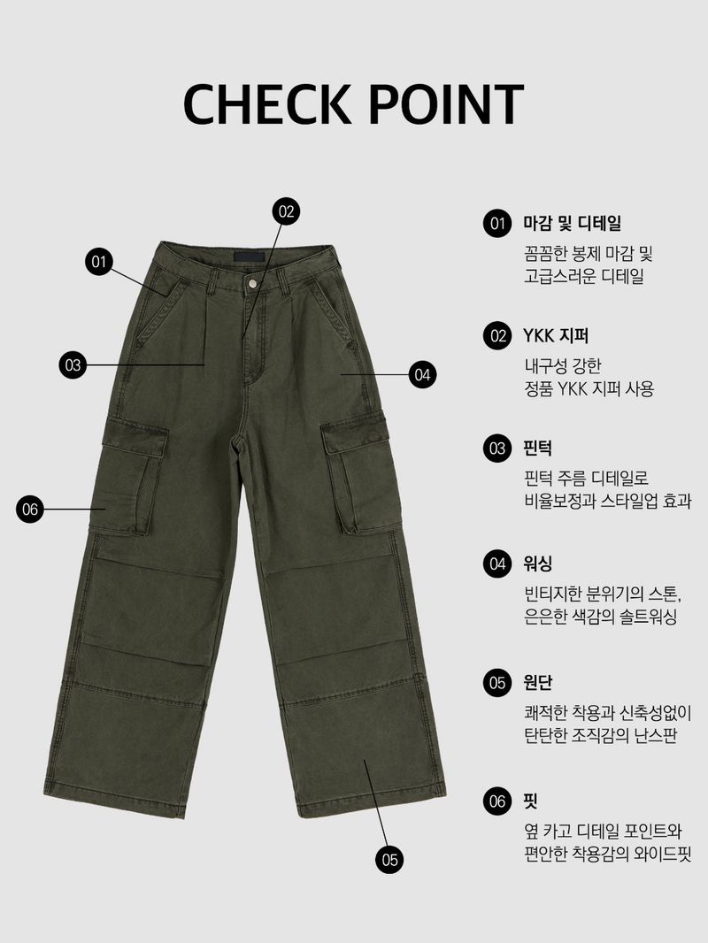 LMN Crack Washing Parasuit Cargo Pants (3 colors)