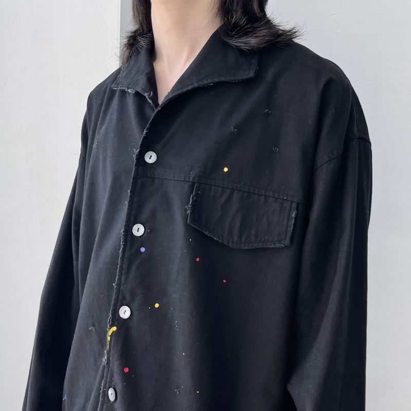 Colorful Paint Splatter Button Shirt