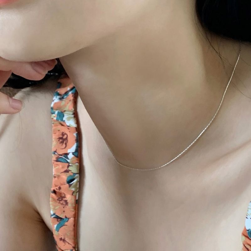 SILVER THIN THREAD NECKLACE(CHOKER) (925 silver