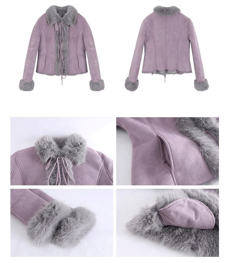 Lavender Mink Strap Mustang Jacket