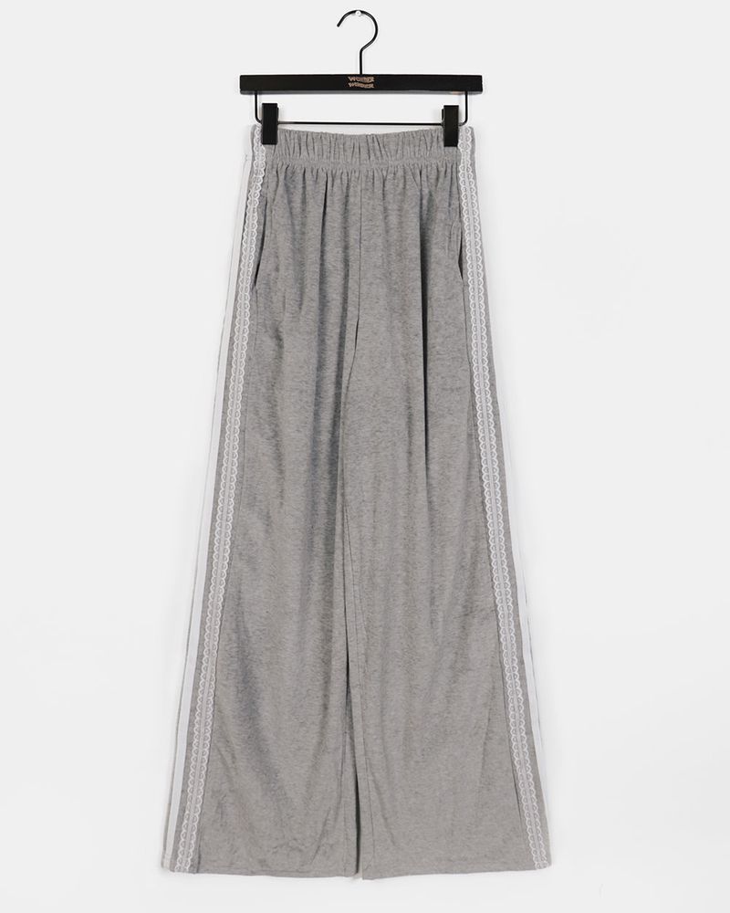 Zels Lace Track Velvet Pants