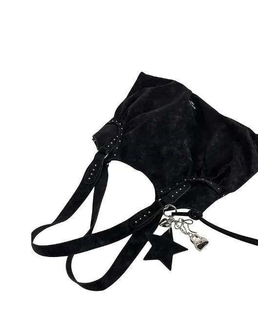 Star Stud Shirring Shoulder Bag