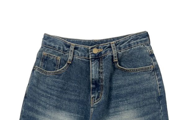 Hins Brushed Washing Denim Wide Pants