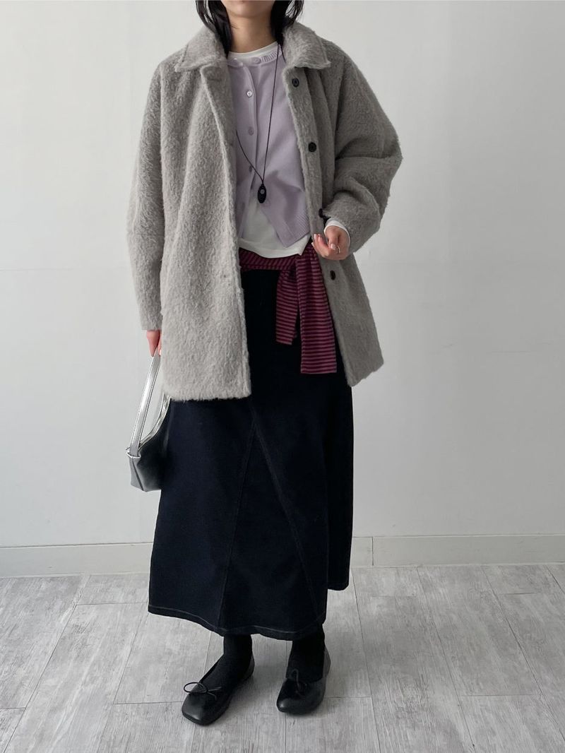 [wool 30%] Hairy Single Overfit Half Coat