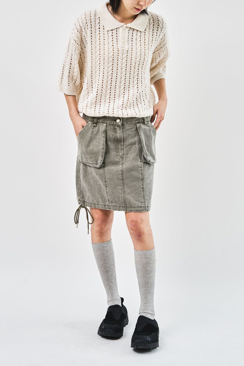 (W) Weth Washed Skirt (2color)