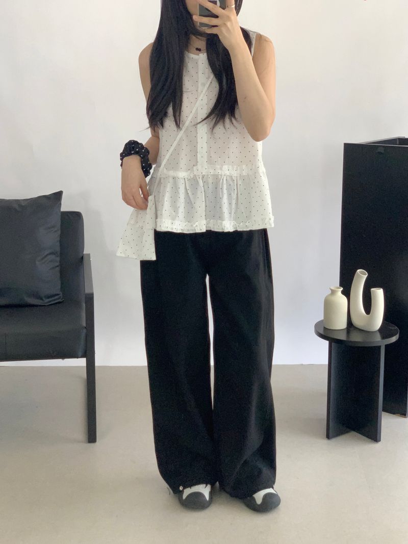 Cabri balloon button wide pants