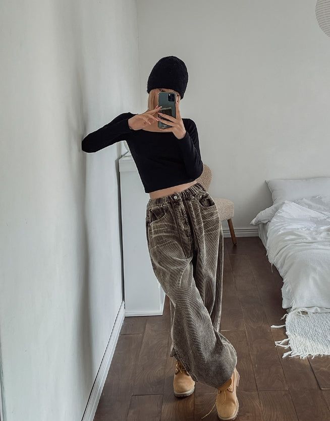 Dusty Corduroy Washed Balloon Pants