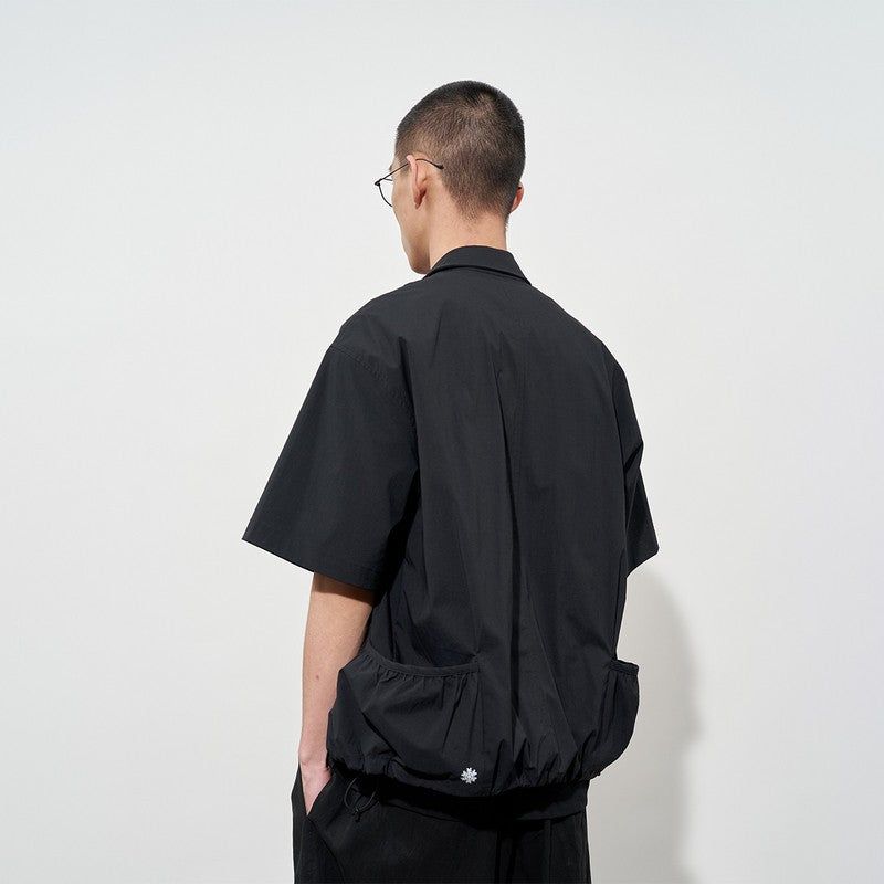 FMACM Nylon Quick-Dry Pleated Pocket Short-Sleeved Shirt