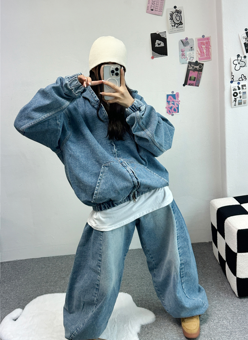 RIVET SNAP BALLOON DENIM🩵🤎🖤 - 3 COLORS, 2 SIZES