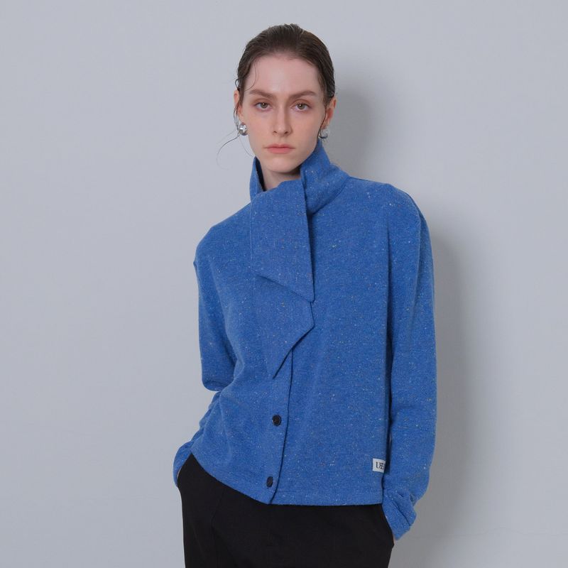 Blue Tie Knit Cardigan