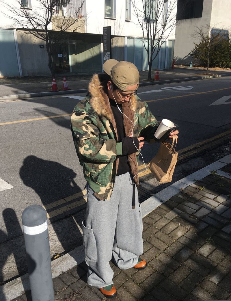 No.1507 camo&fur reversible bomber JK