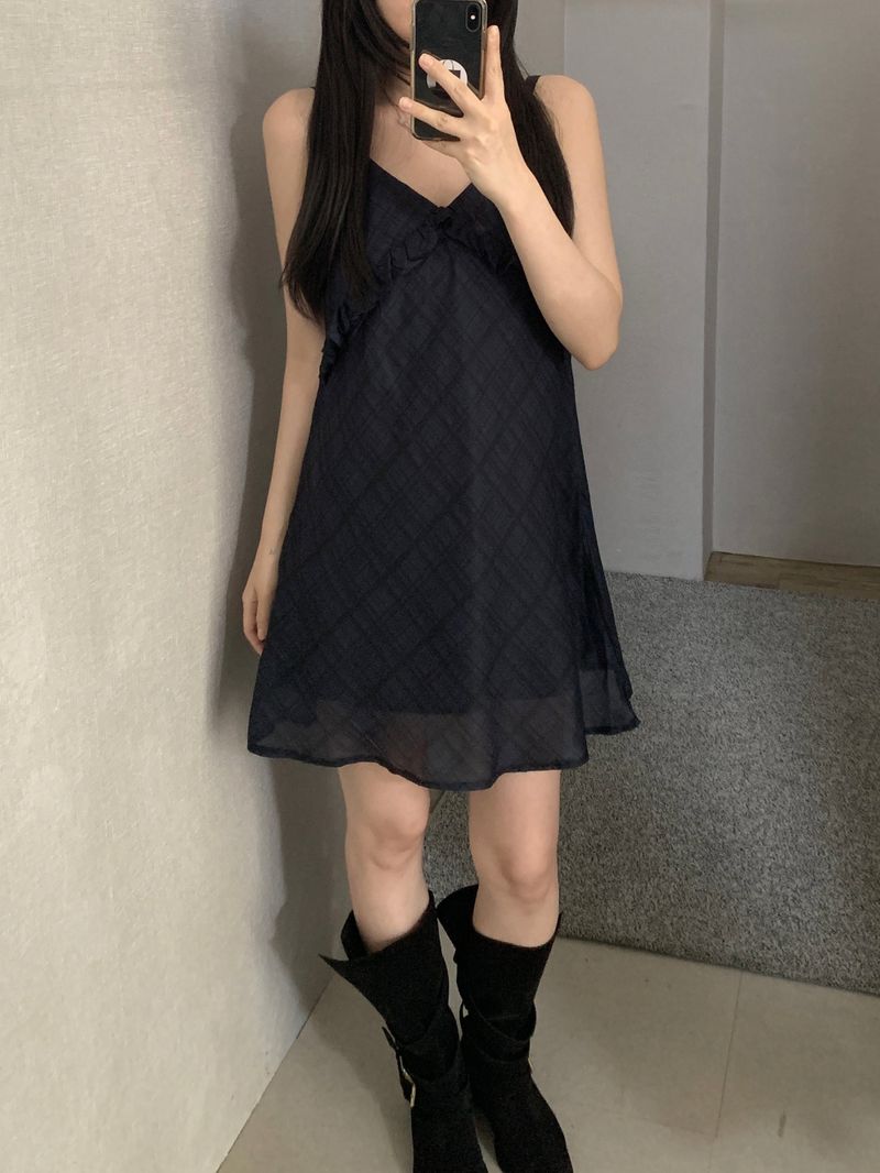 ROIA(ロイア)の「Brinny check chiffon sleeveless dress(Dresses)」