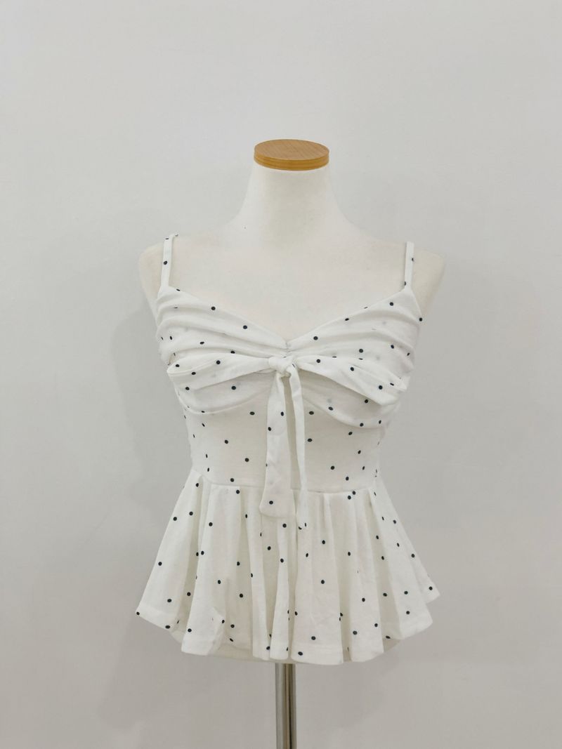 Dot Ribbon Top & Cardigan