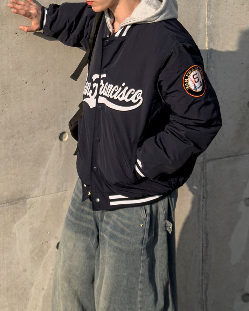 Sanver Lettering Varsity Padding Jumper