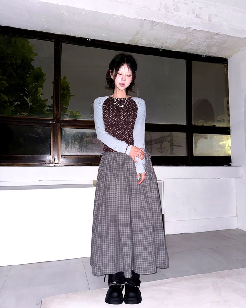 (3color) Ditsy Flower Raglan Long Sleeve Tee