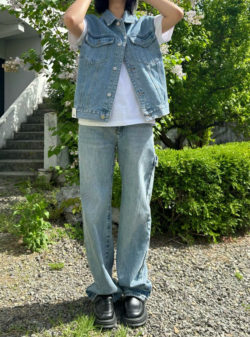 LOOSE FIT DENIM VEST code 21013