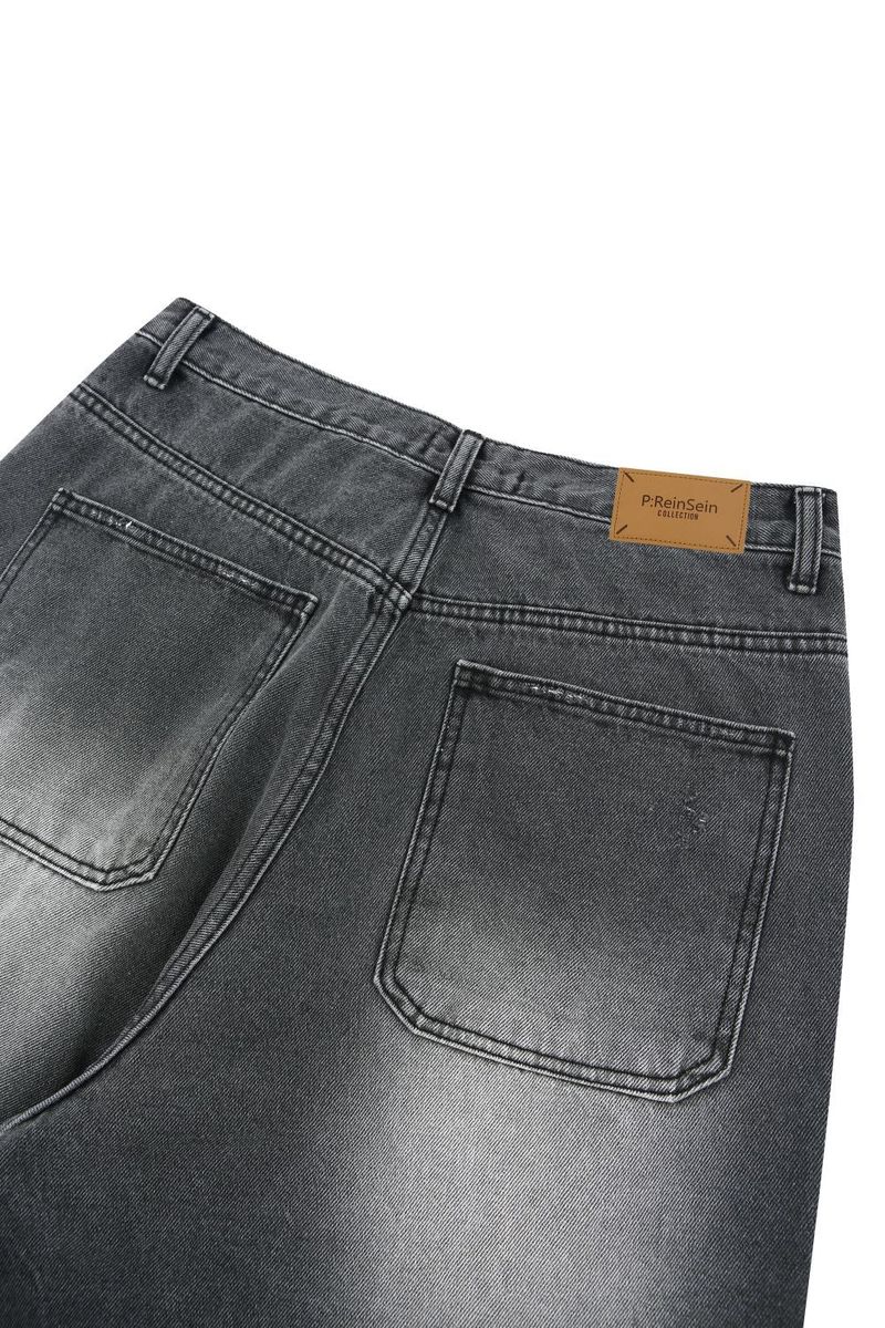 Vintage damaged wide black denim pants