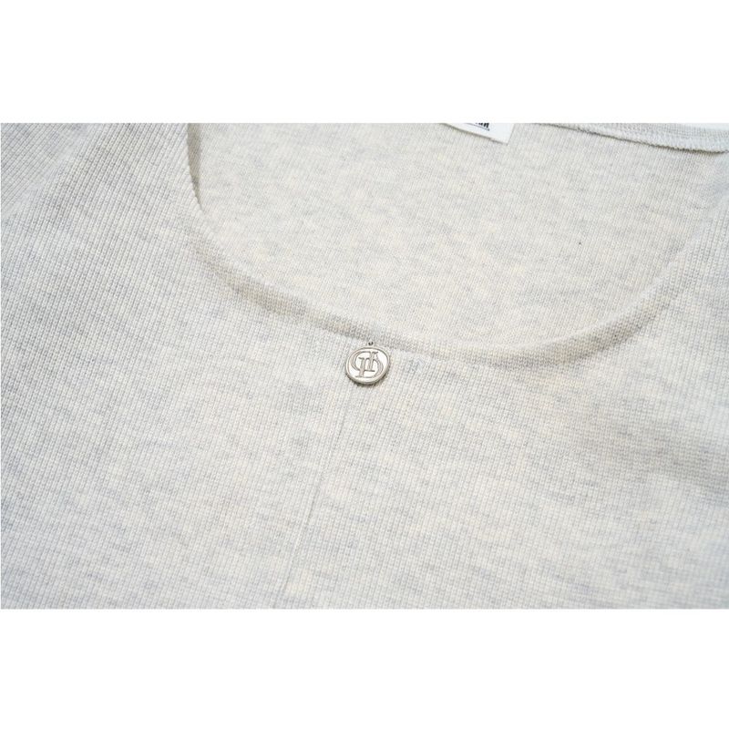 LILY SHIRRING STRING TOP_OATMEL
