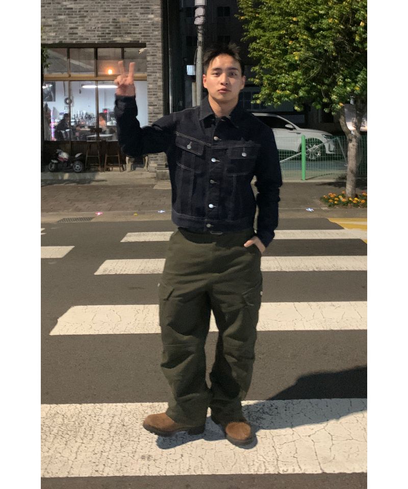Washed Cargo Biker Pants