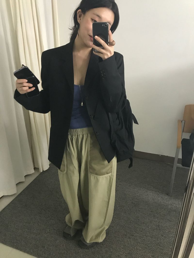 Mesh pocket cotton pants